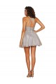 Boutique Argent Trapèze Licou Courte Tulle Courte Robes demoiselle d'honneur / Robes de cocktail
