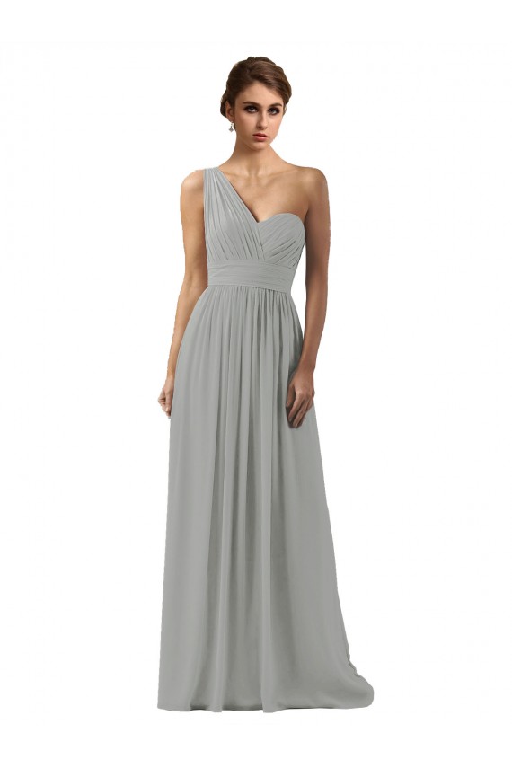 Boutique Argent Trapèze Mousseline Longue Robes demoiselle d'honneur