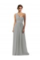 Boutique Argent Trapèze Mousseline Longue Robes demoiselle d'honneur