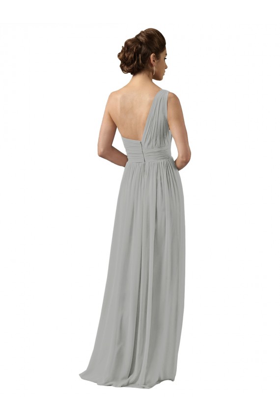 Boutique Argent Trapèze Mousseline Longue Robes demoiselle d'honneur