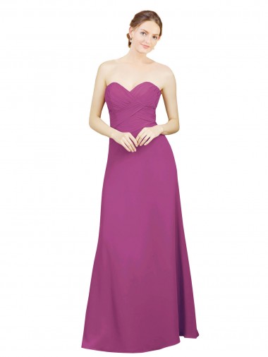 Boutique Baie sauvage Trapèze Mousseline Longue Robes demoiselle d'honneur