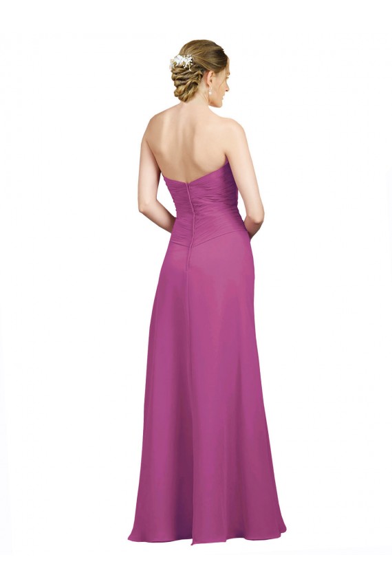 Boutique Baie sauvage Trapèze Mousseline Longue Robes demoiselle d'honneur