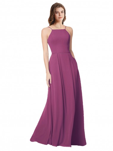 Boutique Baie sauvage Trapèze Sans bretelle Mousseline Longue Robes demoiselle d'honneur