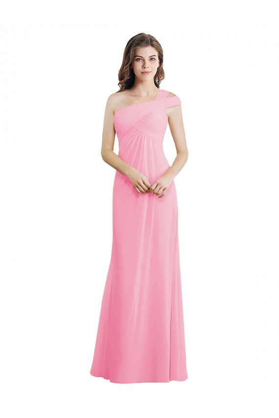 Boutique Barely Rose Trapèze Mousseline Longue Robes demoiselle d'honneur