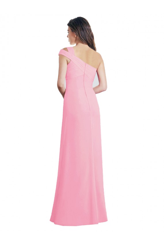 Boutique Barely Rose Trapèze Mousseline Longue Robes demoiselle d'honneur