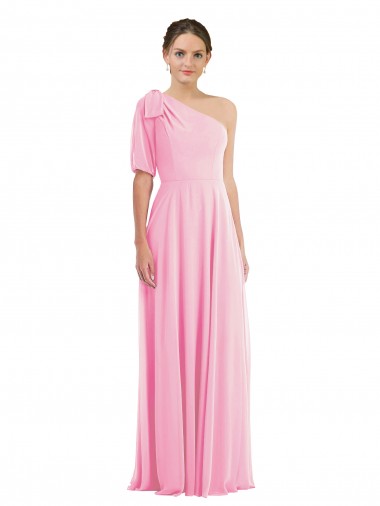Boutique Barely Rose Trompette Mousseline Longue Robes demoiselle d'honneur