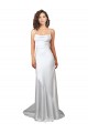 Boutique Blanc Fourreau Balayage train Satiné Soyeux Simple Plage Robes de mariée
