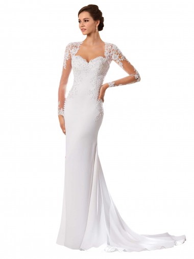Boutique Blanc Fourreau Mousseline Dentelle Robes de mariée