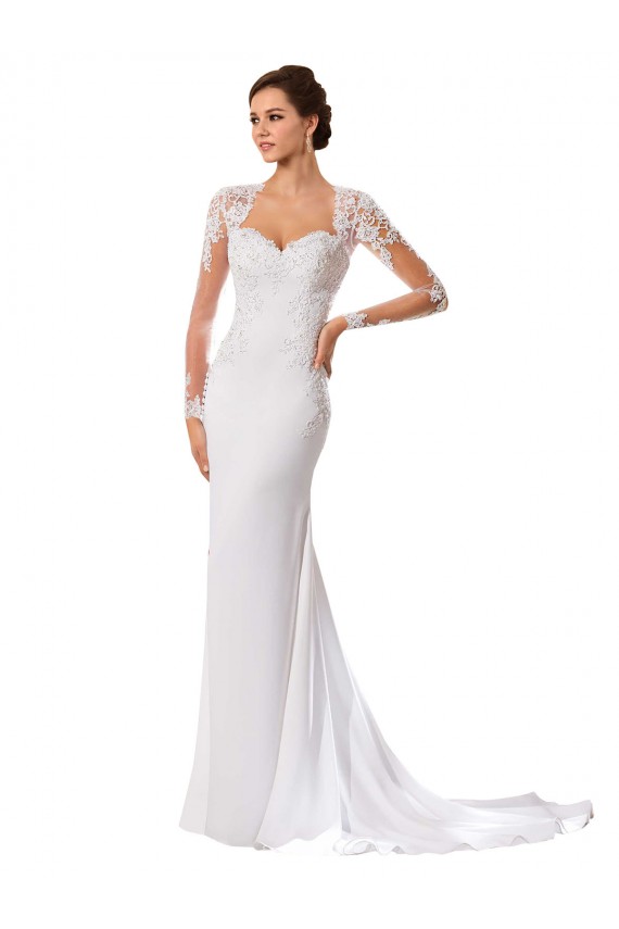 Boutique Blanc Fourreau Mousseline Dentelle Robes de mariée