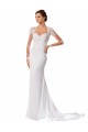 Boutique Blanc Fourreau Mousseline Dentelle Robes de mariée