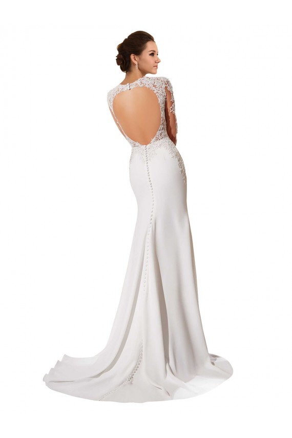 Boutique Blanc Fourreau Mousseline Dentelle Robes de mariée