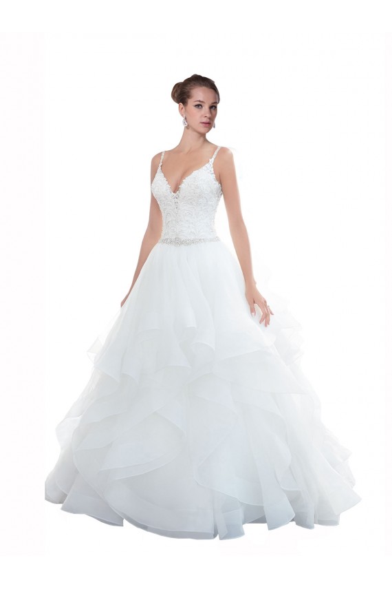 Boutique Blanc Princesse Bretelles spaghetti Tulle Plage Robes de mariée
