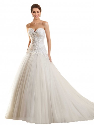 Boutique Blanc Princesse Tulle Dentelle Robes de mariée