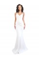 Boutique Blanc Sirène Bretelles spaghetti Col Haut Crêpe Stretch Longue Formelles Robes demoiselle d'honneur / Robes de soirée / Robes de bal