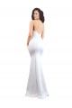 Boutique Blanc Sirène Bretelles spaghetti Col Haut Crêpe Stretch Longue Formelles Robes demoiselle d'honneur / Robes de soirée / Robes de bal