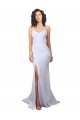 Boutique Blanc Sirène Bretelles spaghetti Col Haut Crêpe Stretch Simple Plage Robes de mariée