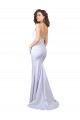 Boutique Blanc Sirène Bretelles spaghetti Col Haut Crêpe Stretch Simple Plage Robes de mariée