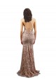 Boutique Or rose Sirène Col V Crêpe Stretch Paillette Tulle Longue Formelles Robes demoiselle d'honneur / Robes de soirée / Robes de bal