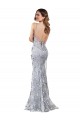 Boutique Argent Sirène Col V Crêpe Stretch Paillette Tulle Longue Formelles Robes demoiselle d'honneur / Robes de soirée / Robes de bal
