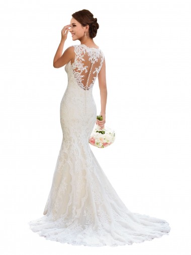 Boutique Blanc Sirène Col V Dentelle Robes de mariée