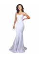 Boutique Blanc Sirène Sans bretelle Col Haut Crêpe Stretch Simple Plage Robes de mariée
