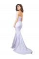 Boutique Blanc Sirène Sans bretelle Col Haut Crêpe Stretch Simple Plage Robes de mariée