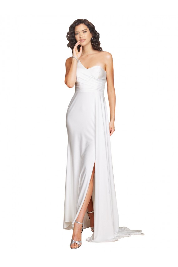 Boutique Blanc Trapèze Satiné Soyeux Robes de mariée