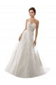 Boutique Blanc Trapèze Tulle Dentelle Robes de mariée