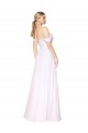 Boutique Blanc Trapèze Épaule Dénudée Mousseline Longue Formelles Robes demoiselle d'honneur / Robes de soirée / Robes de bal