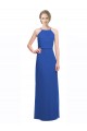 Boutique Bleu 135 Trapèze Bretelles spaghetti Mousseline Longue Robes demoiselle d'honneur