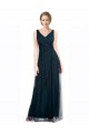 Boutique Bleu 7 Trapèze Col V Tulle Longue Robes demoiselle d'honneur
