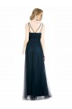 Boutique Bleu 7 Trapèze Col V Tulle Longue Robes demoiselle d'honneur