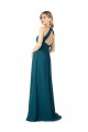 Boutique Bleu Windsor Trapèze Col Haut Mousseline Longue Robes demoiselle d'honneur