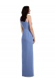 Boutique Bleu Windsor Trapèze Col bijou Mousseline Longue Robes demoiselle d'honneur