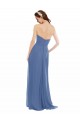 Boutique Bleu Windsor Trapèze Sans bretelle Mousseline Longue Robes demoiselle d'honneur