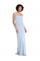 Boutique Bleu ciel clair Fourreau Col Carré Crêpe Stretch Longue Robes demoiselle d'honneur / Robes de bal