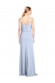 Boutique Bleu ciel clair Fourreau Col Haut Crêpe Stretch Longue Formelles Robes demoiselle d'honneur / Robes de soirée / Robes de bal