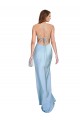 Boutique Bleu ciel clair Fourreau Satiné Soyeux Longue Formelles Robes demoiselle d'honneur / Robes de soirée / Robes de bal