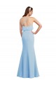 Boutique Bleu ciel clair Sirène Bretelles spaghetti Col V Mousseline Longue Robes demoiselle d'honneur