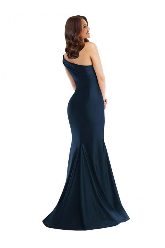 Boutique Bleu ciel clair Sirène Satiné Soyeux Longue Formelles Robes demoiselle d'honneur / Robes de soirée / Robes de bal
