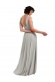 Boutique Bleu ciel clair Trapèze Col V Mousseline Longue Robes demoiselle d'honneur