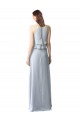 Boutique Bleu ciel clair Trapèze Licou Mousseline Longue Robes demoiselle d'honneur