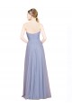 Boutique Bleu ciel clair Trapèze Sans bretelle Tulle Longue Robes demoiselle d'honneur