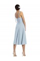 Boutique Bleu ciel clair Trapèze midi Crêpe Stretch Courte Robes demoiselle d'honneur / Robes de bal / Robes de cocktail