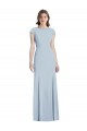 Boutique Bleu ciel clair Trompette Bateau Crêpe Stretch Longue Robes demoiselle d'honneur / Robes de bal