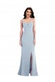 Boutique Bleu ciel clair Trompette Bretelles spaghetti Crêpe Stretch Longue Formelles Robes demoiselle d'honneur / Robes de soirée / Robes de bal