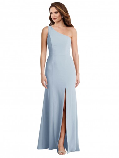 Boutique Bleu ciel clair Trompette Crêpe Stretch Longue Formelles Robes demoiselle d'honneur / Robes de soirée / Robes de bal