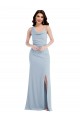 Boutique Bleu ciel clair Trompette Crêpe Stretch Longue Robes demoiselle d'honneur / Robes de bal