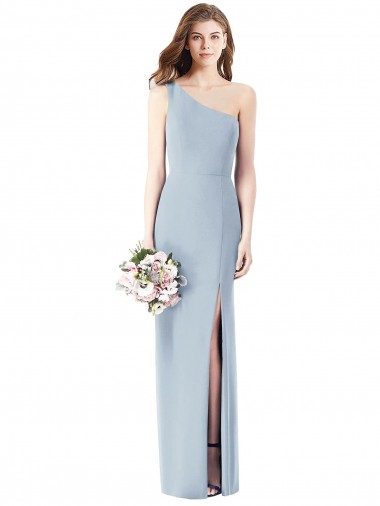 Boutique Bleu ciel clair Trompette Crêpe Stretch Longue Robes demoiselle d'honneur / Robes de bal