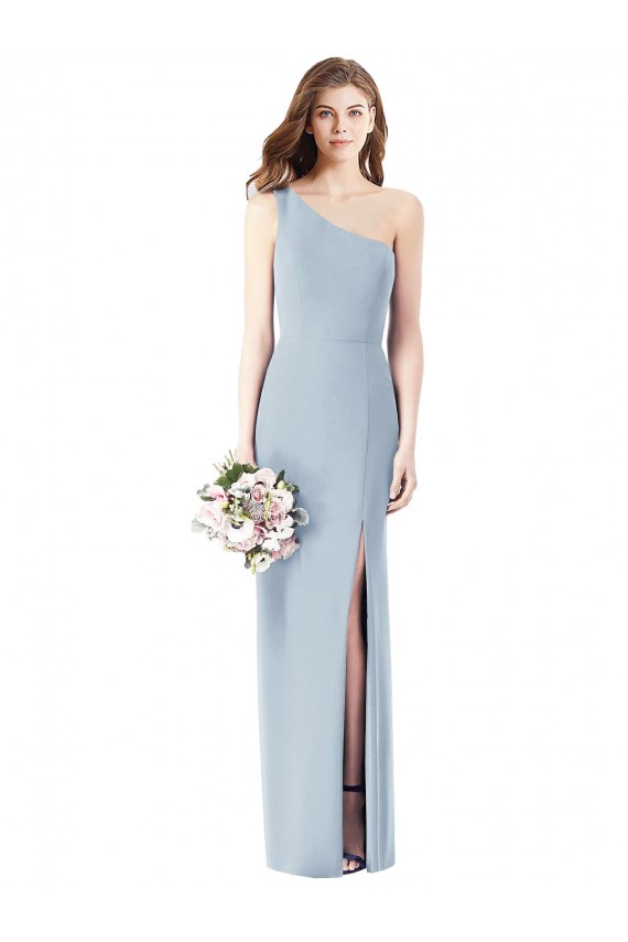 Boutique Bleu ciel clair Trompette Crêpe Stretch Longue Robes demoiselle d'honneur / Robes de bal